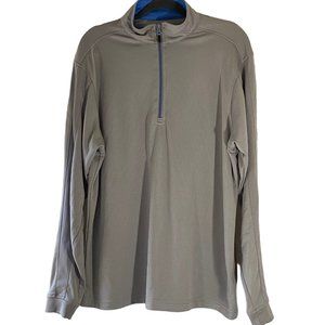 Pebble Beach Dry-Luxe Performance 1/4 Zip Gray Long Sleeve Mens Shirt Sz Large